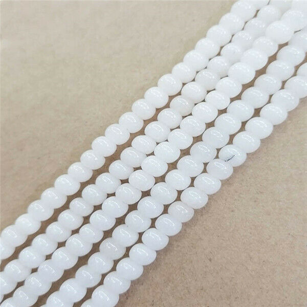 1 Strand 6x4mm White Jade Rondelle Abacus Spacer Beads DIY Jewelry 15.5" HH9368