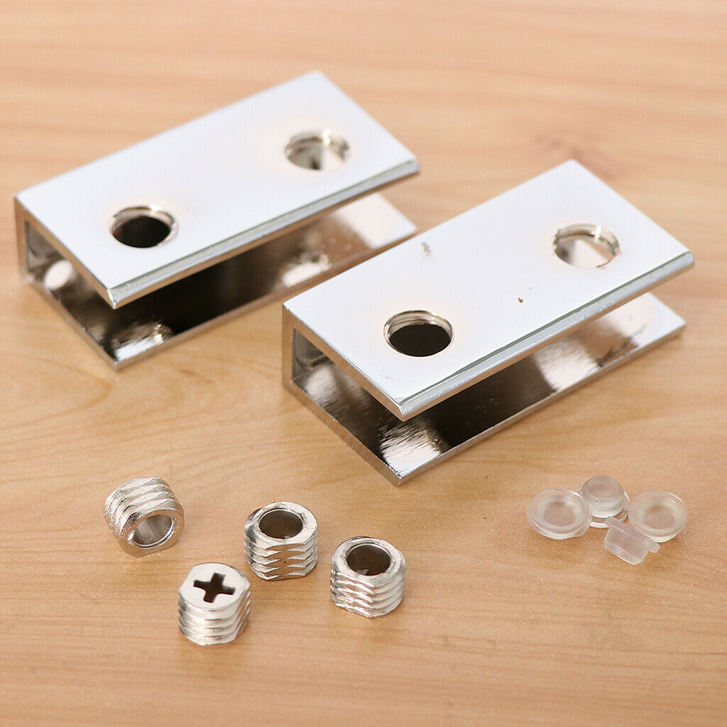 2 pack Zinc Alloy Fixed Glass Clamp Adjustable Glass Brackets C-8-10mm