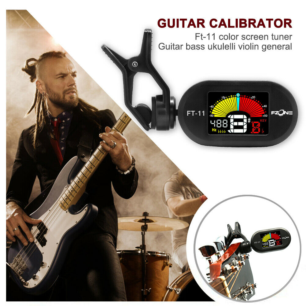 FT-11 Clip-on Tuner for Guitar Bass Violin Ukulele Guitar Tuning Instrument