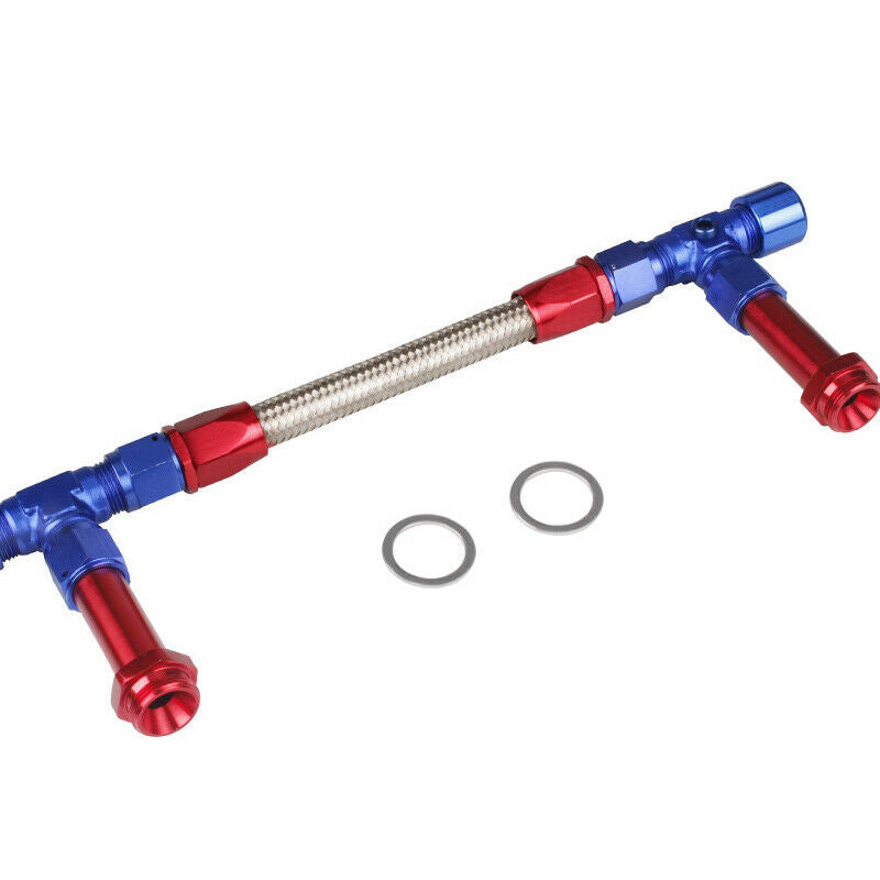 AN8 Dual Feed Fuel Fittings Braid Hose Adapter For 4150 7/8â€-20 Thread Dominator