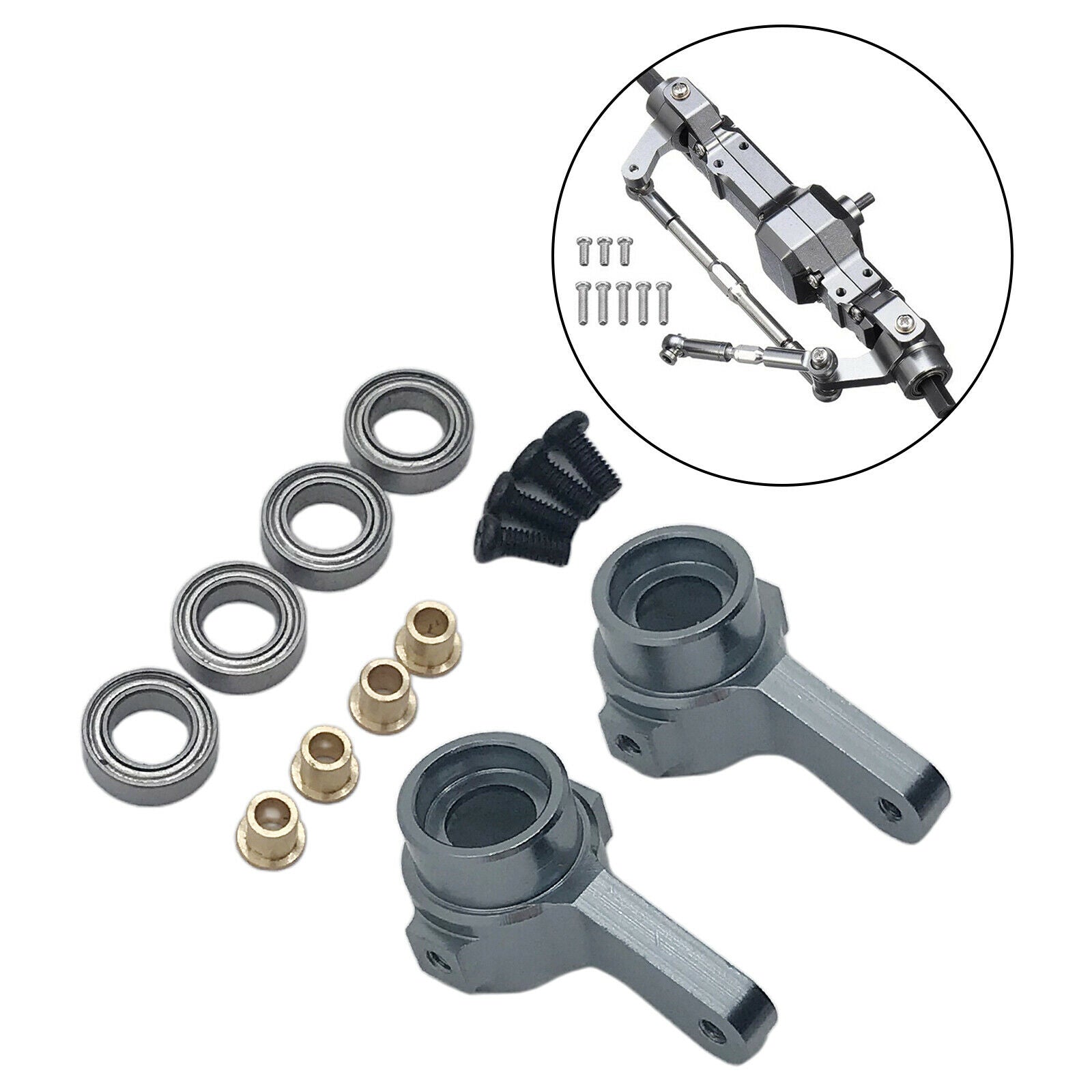 2pcs 1/16 Alloy Front Axle Steering Cup with Bearing for WPL MN D90 MN99S