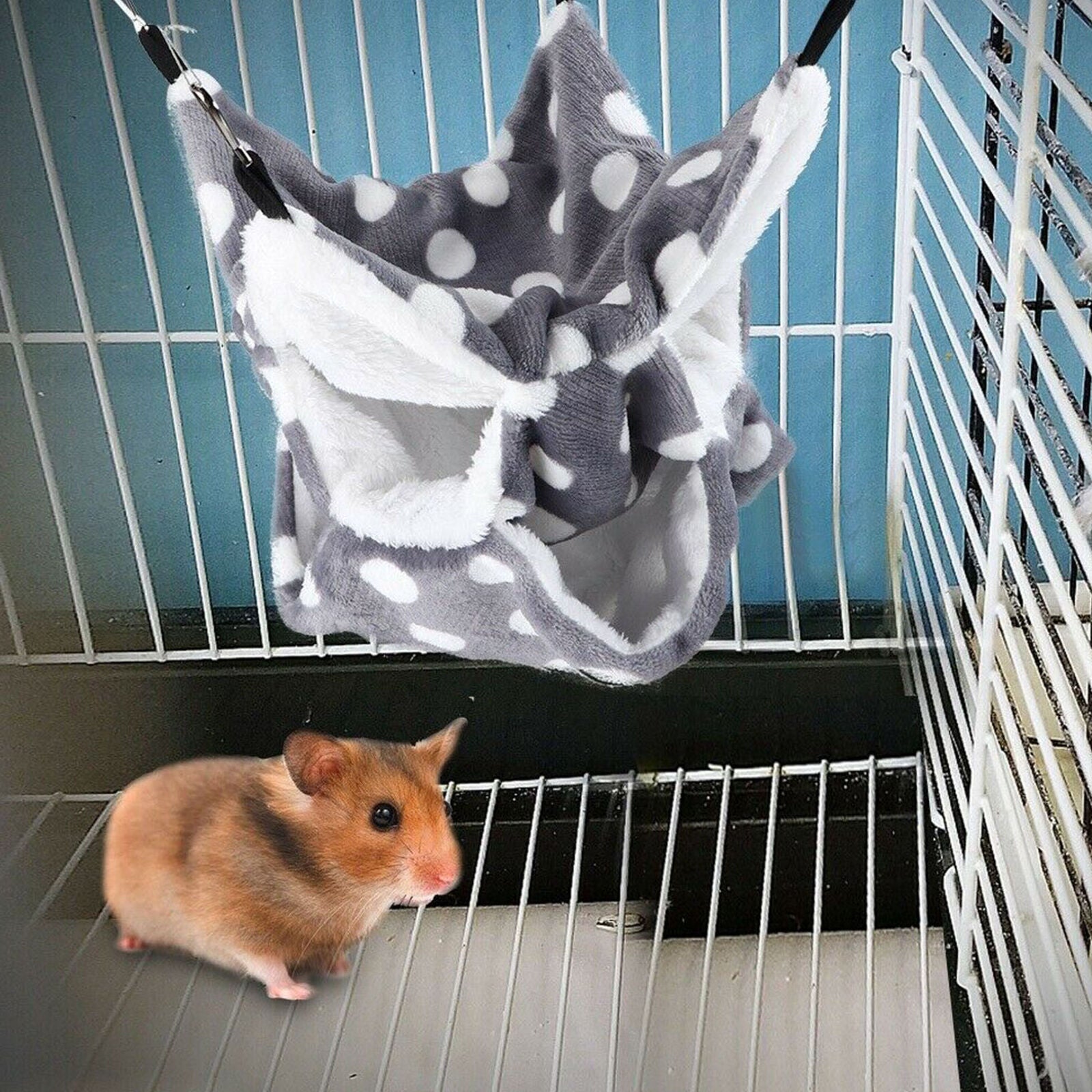Flannel Gray Hamster Hammock for Rats Rodents Hamsters Mice Cage Accessories