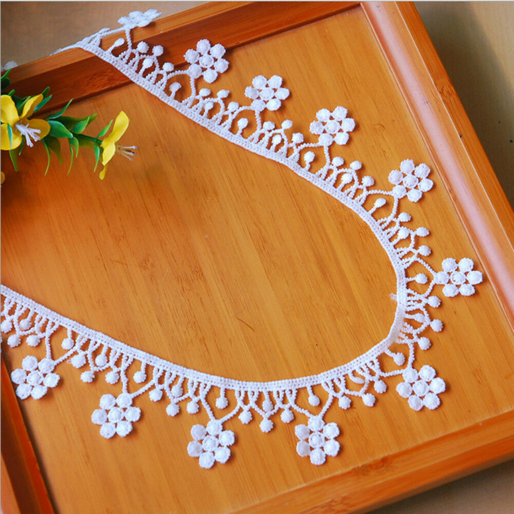 6 Yards embroidery Flowers Lace Decorative Wedding dress clothing accesories