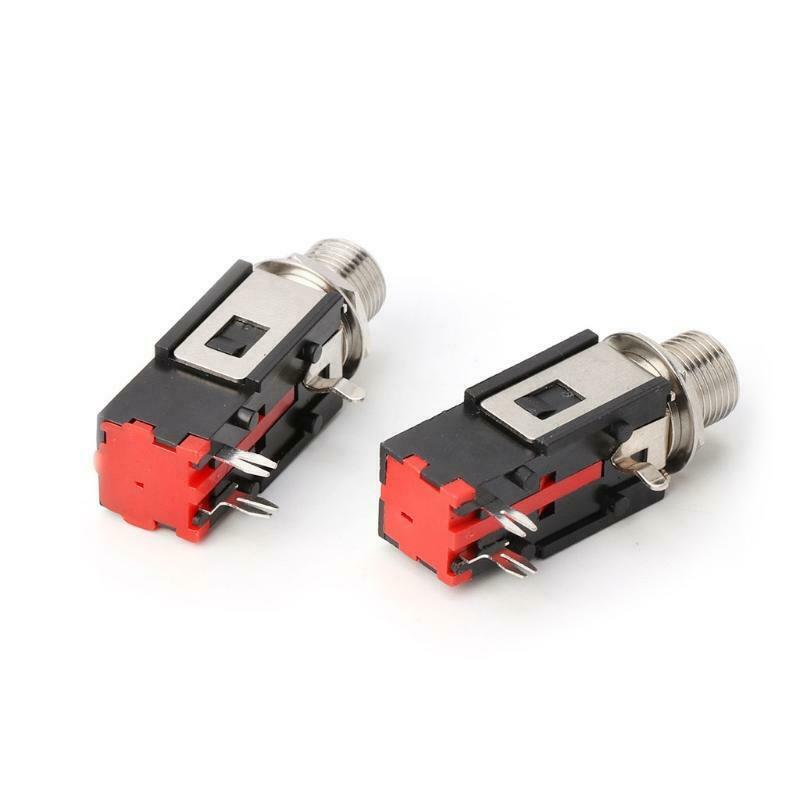 5PCS 6.35mm 1/4 2Pin Female Audio Stereo Phone Jack Headphone Socket  Connector