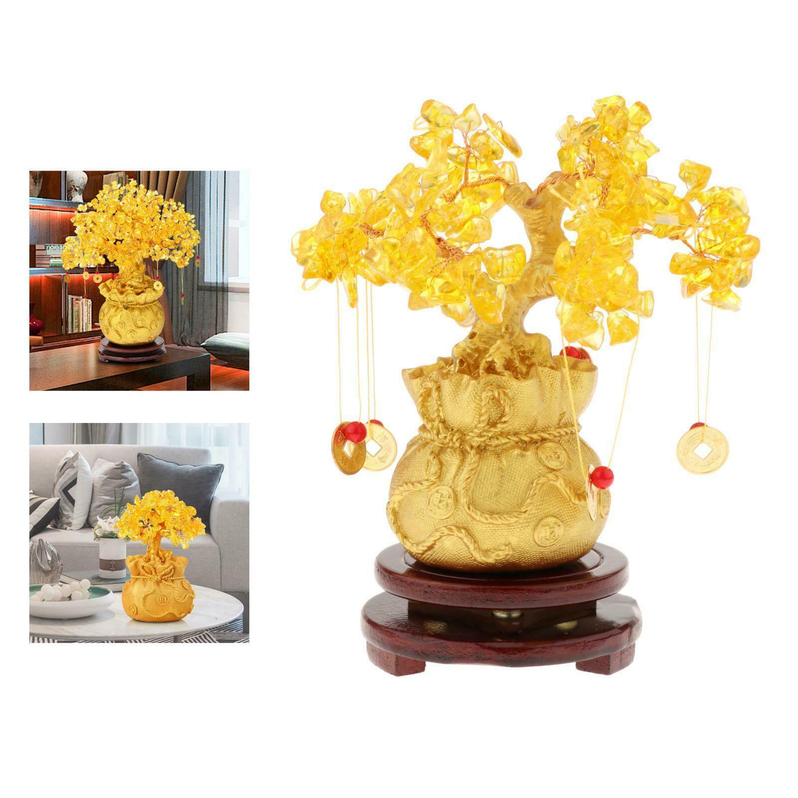 Citrine Quartz Money Tree Decorations Natural Crystal for Office Busniess
