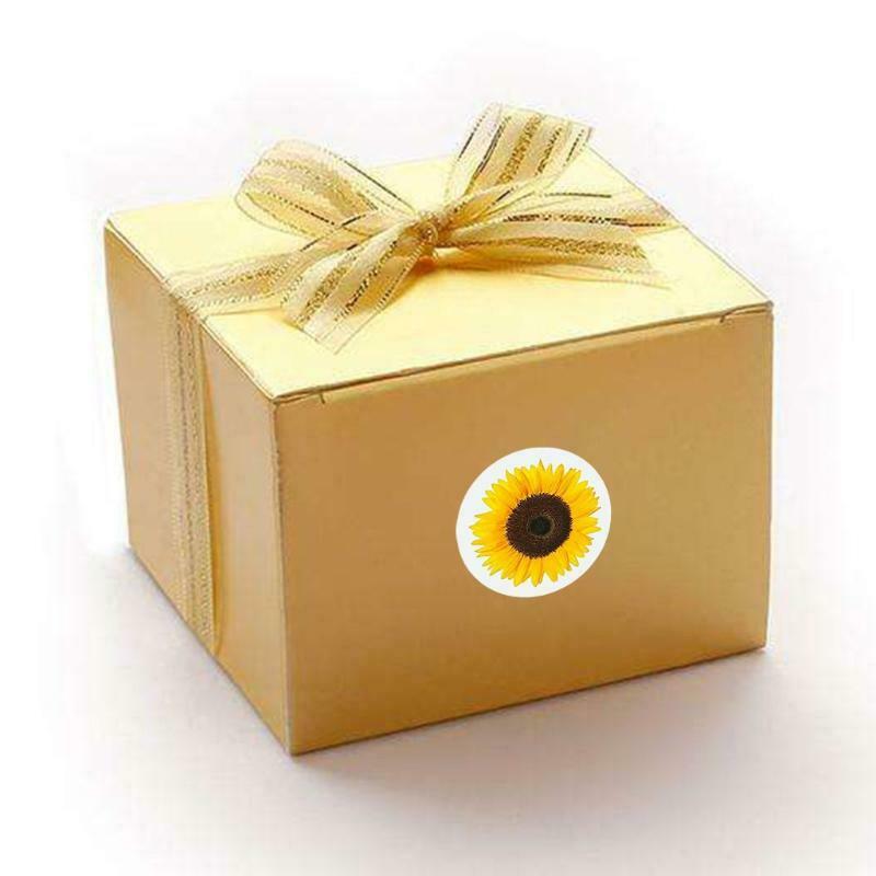 500Pcs 3.8cm Sunflower Round Stickers  Adhesive Labels for Card Envelopes Seal