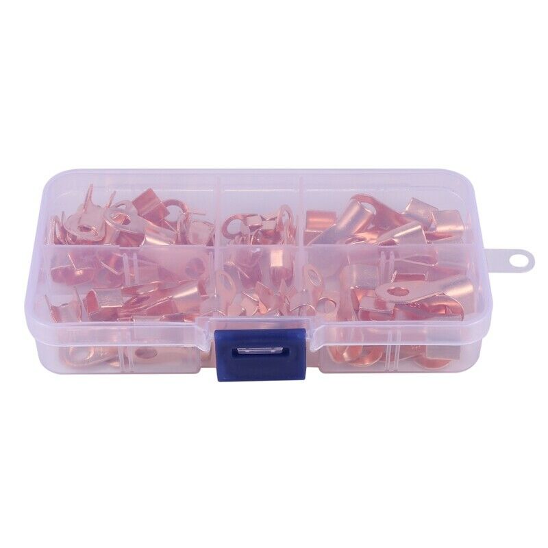 Open Barrel Copper  Lug Terminals Wire Crimp Connector Assortment Kit OT 10A 2Q8