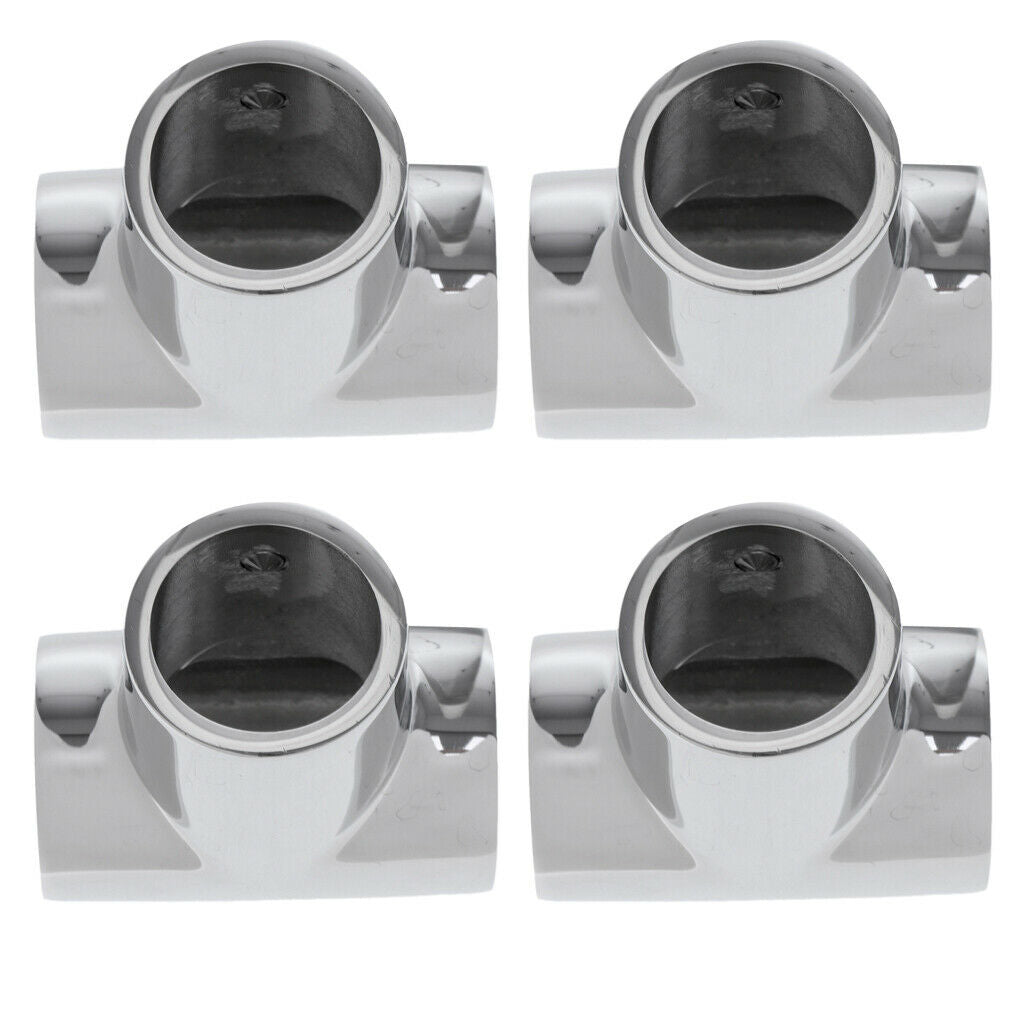 4pcs Boat Yacht Handrail Fitting 25mm Tee - 316 Stainless Steel
