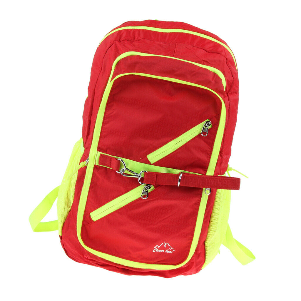 Outdoor Sport Backpack Travel Daypack Nylon Waterproof Folding Bag Red