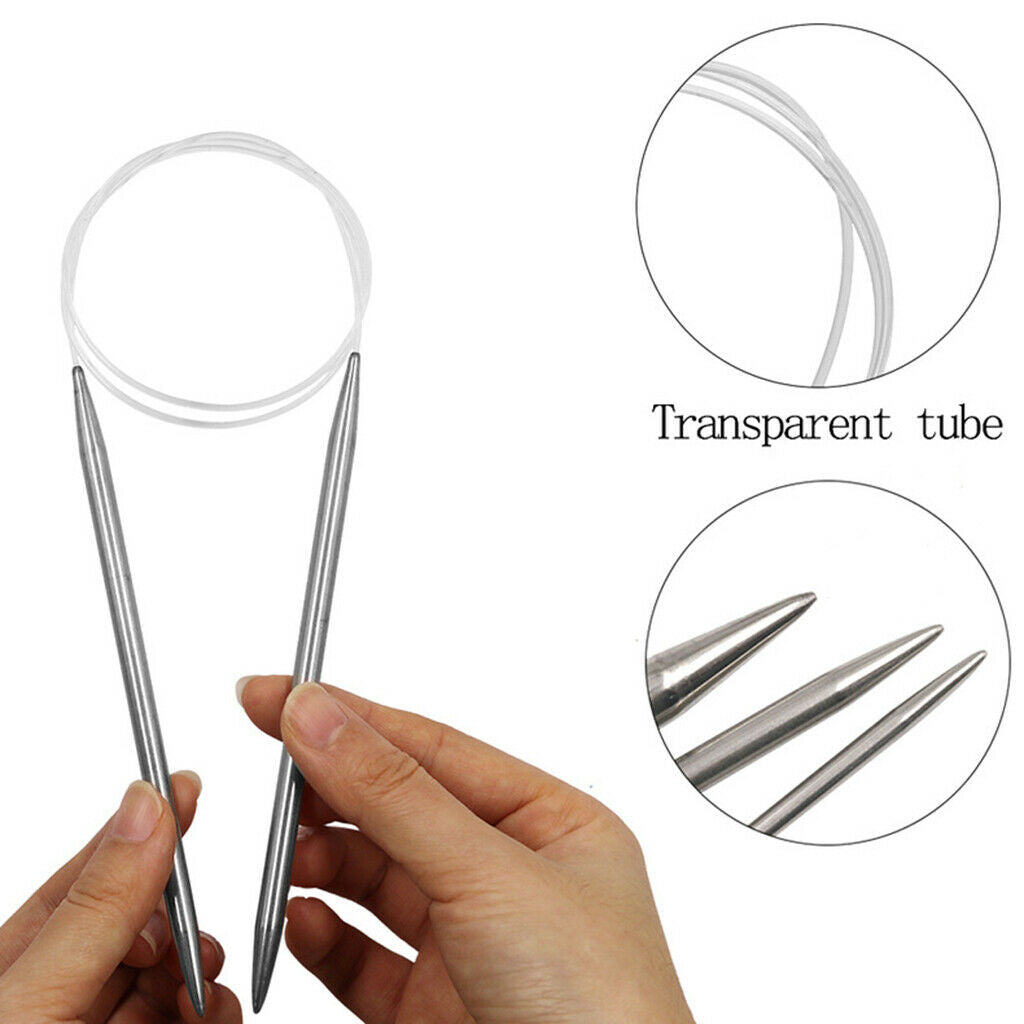 3pcs/Set Metal Fixed Circular Knitting Needles 80cm 4mm/7mm/10mm