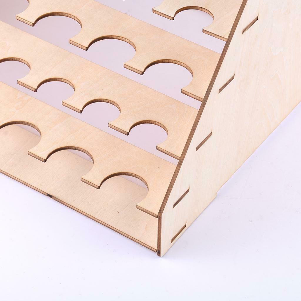 Wooden Paint Rack DIY Epoxy Tools, Storage Box Organizer Holder, 65 Holes