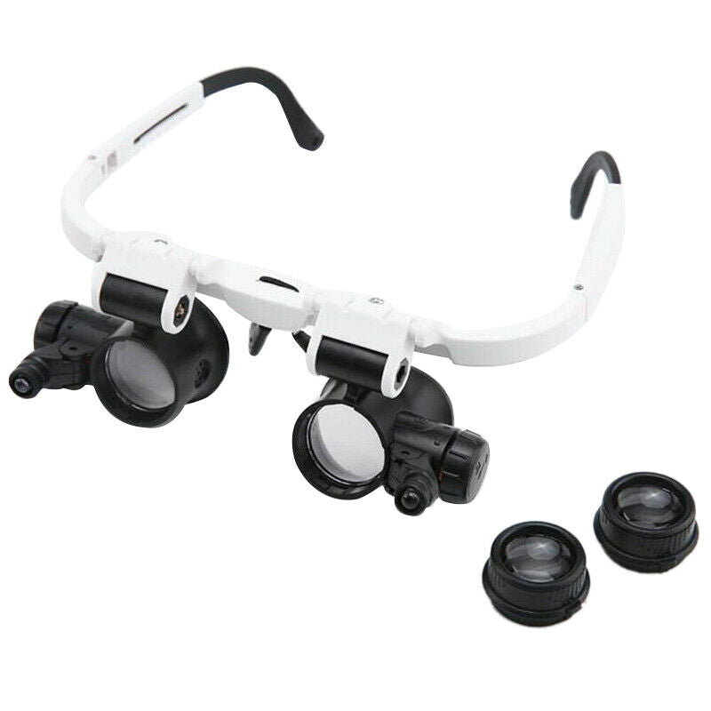 8x 15x 23x Head Repair Jeweler Watch Clock Magnifier Glass Loupe With LED Light