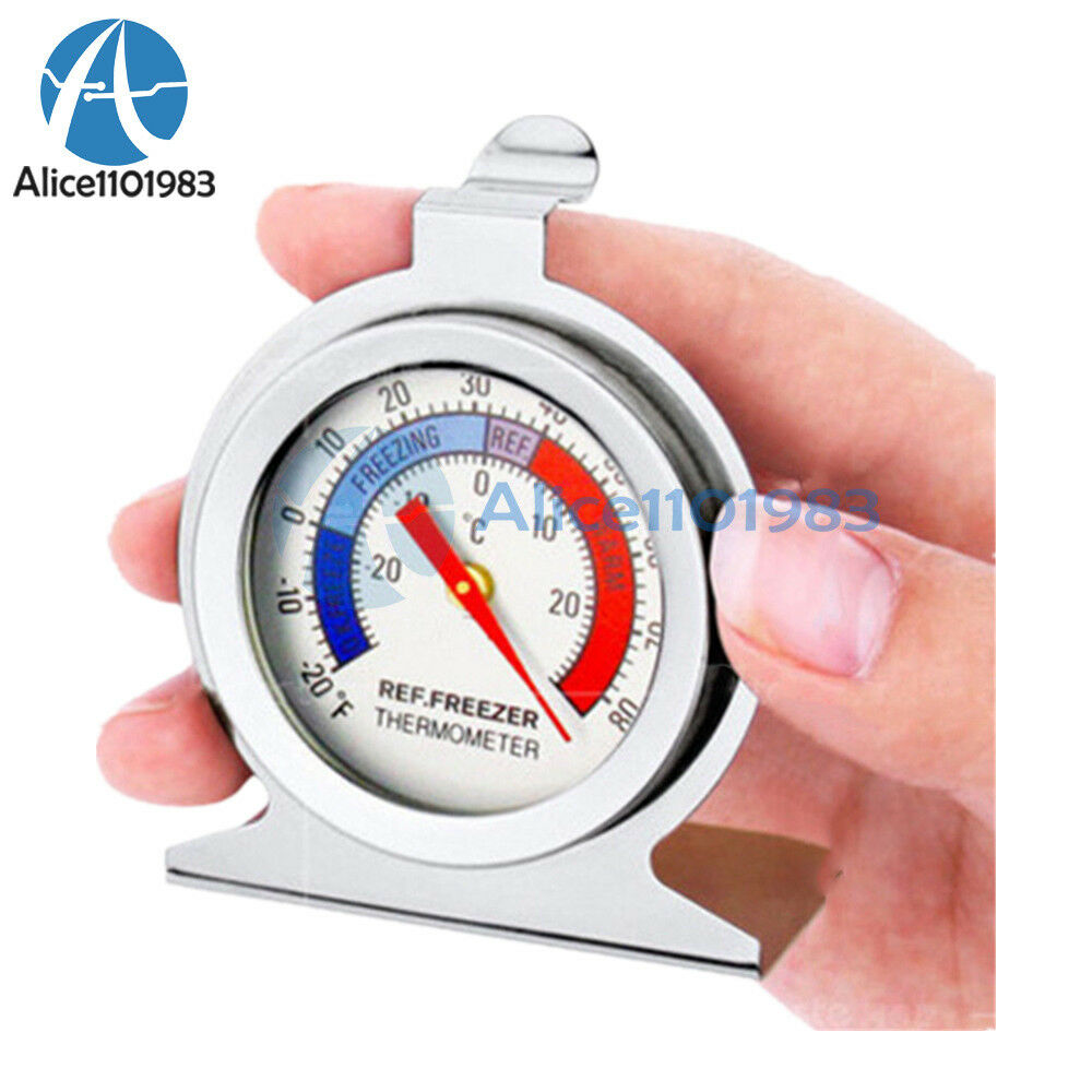 Useful Temperature Refrigerator Freezer Dial Type Thermometer Stainless Steel