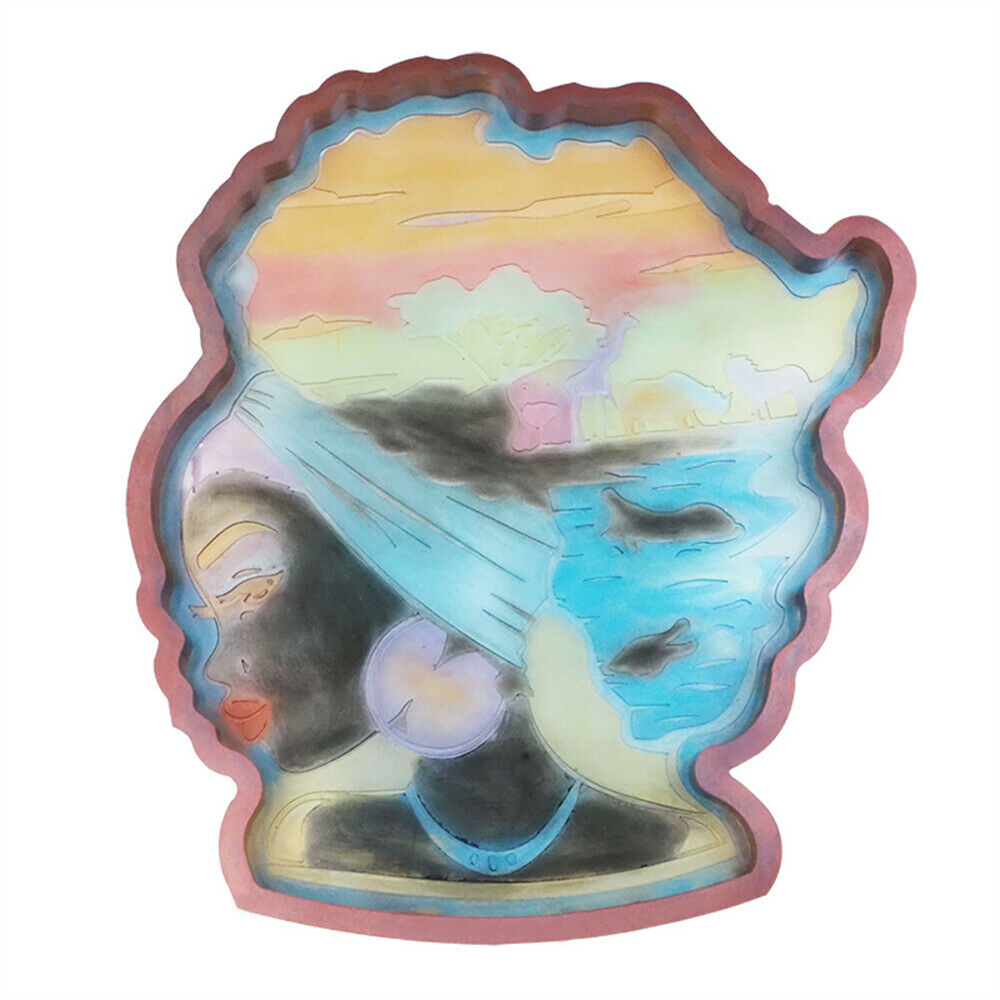 DIY Epoxy Silicone Mold Fruit Plate Large Tray Coaster African Goddess Head Mold