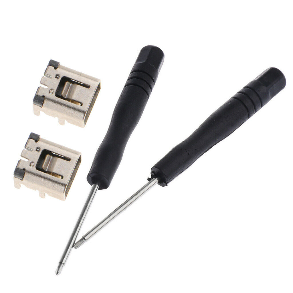 2Pcs Power Socket Charging Port Conector + Tools for Nintendo DSi / XL / 2DS