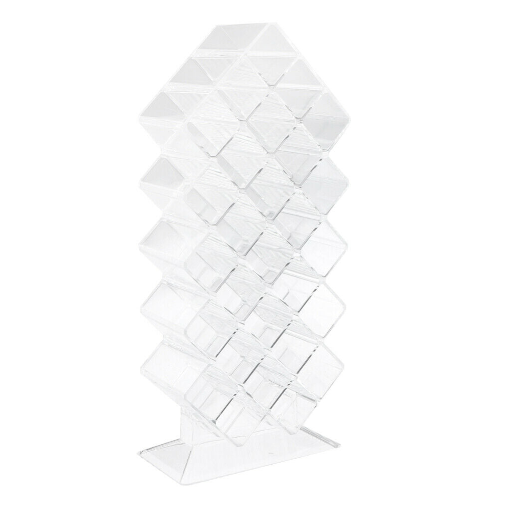 28-cells Empty Lipstick Holder Display Stand Makeup Cosmetic Organizer Clear