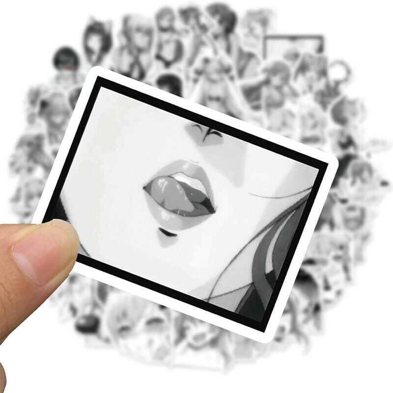 50PC Black and White Anime Sexy Girl Graffiti Laptop Guitar Water Cup PVCSticker