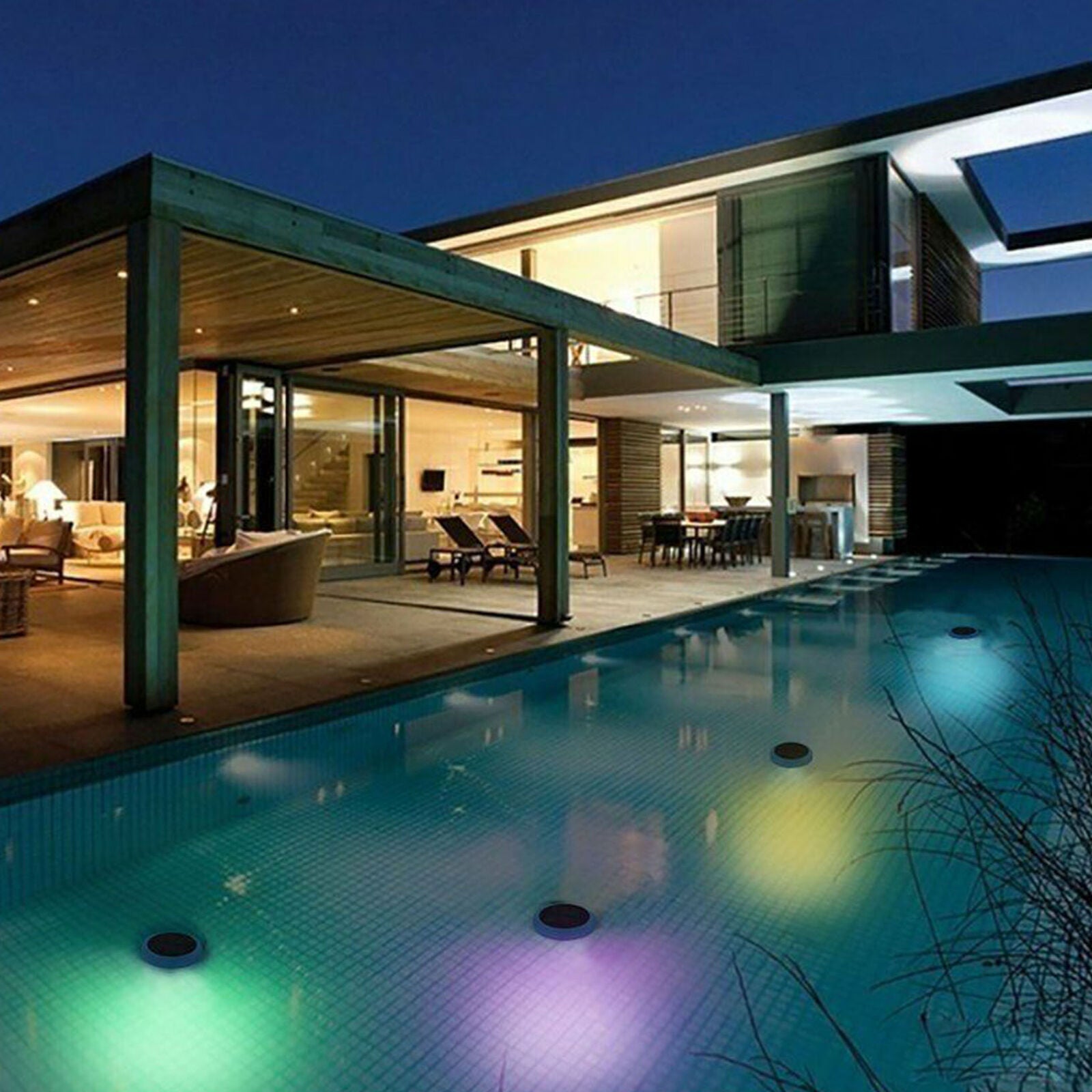 Solar RGB Underwater Lamp LED Garden Pond Swimming Pool Floating Light Fountain