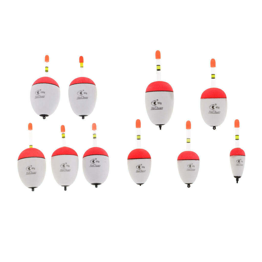 10pcs Luminous Fishing Bobbers Light Stick EVA Foam Float Floating Tube Buoy