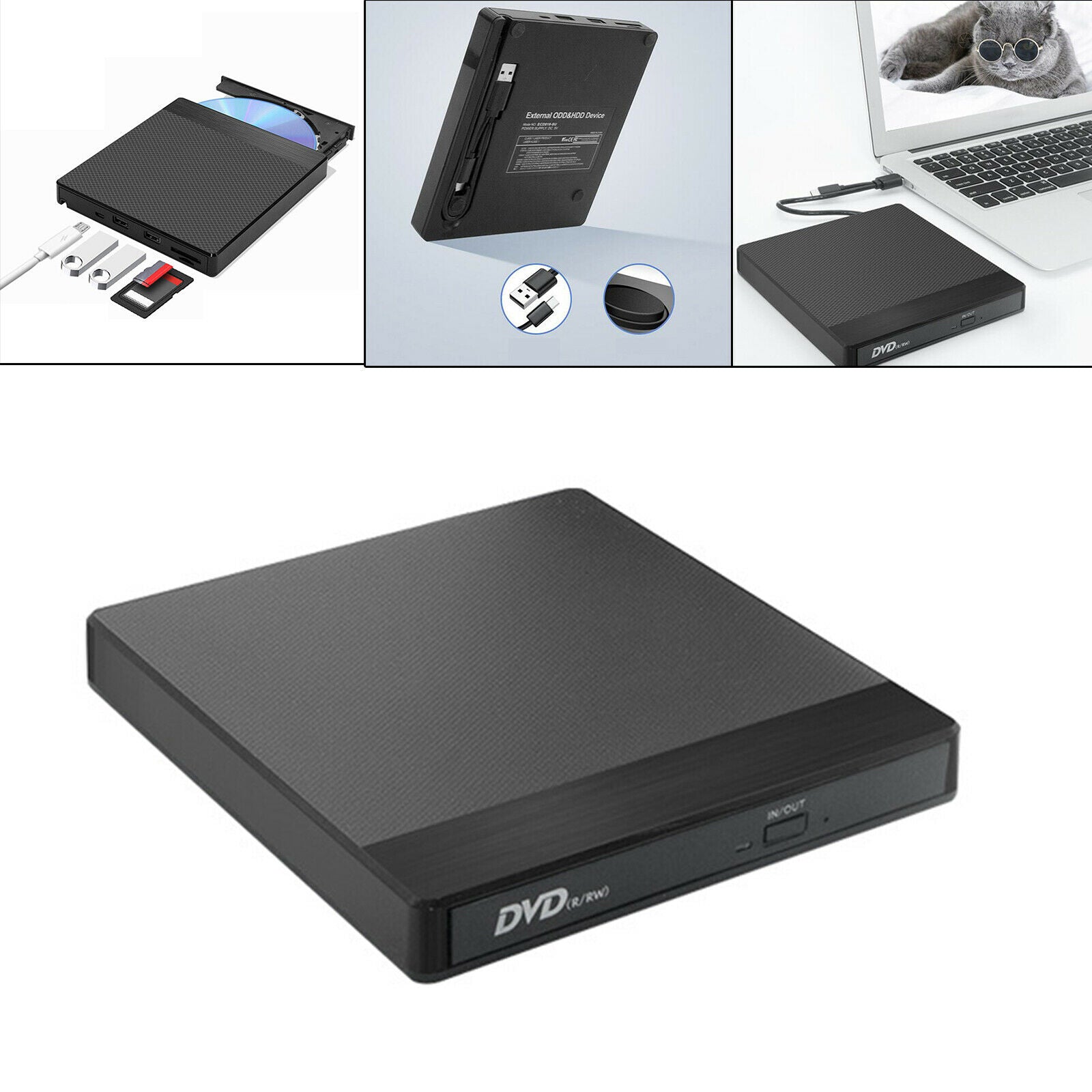 USB Type-C External DVD Burner Player DVD-RW High Writing and Reading Speed