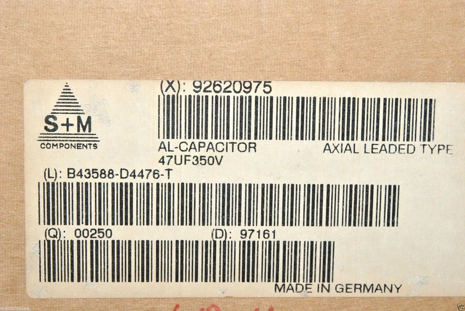 1pcs - SIEMENS 47uF (47uF) 350V Axial Capacitor - B43588-D4476-T GERMANY