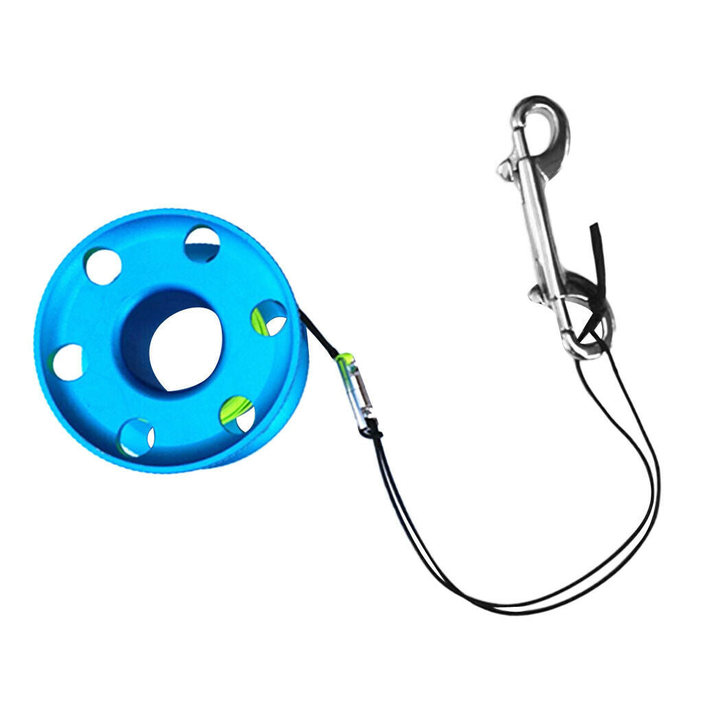 Portable Scuba Dive Finger Spool Reel with 50m Line Bolt Snap for Underwater