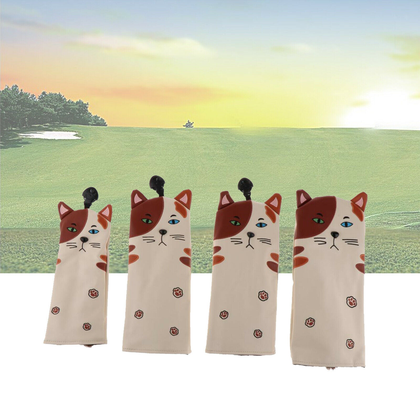 4Pcs/Set Waterproof PU Golf Mallet Head Cover Club Center Wood Putter Headcover