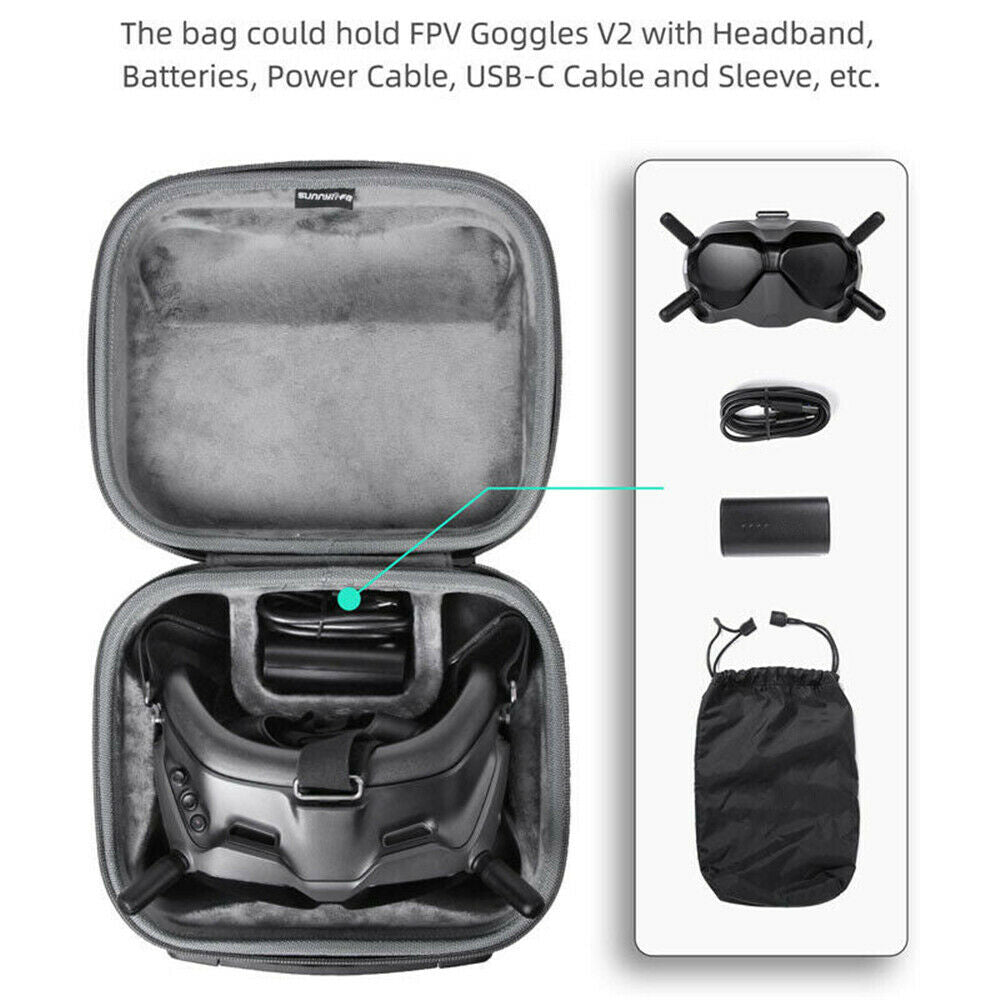 Portable Carrying Case Storage Bag Handbag Shockproof Box For DJI FPV Glasses V2