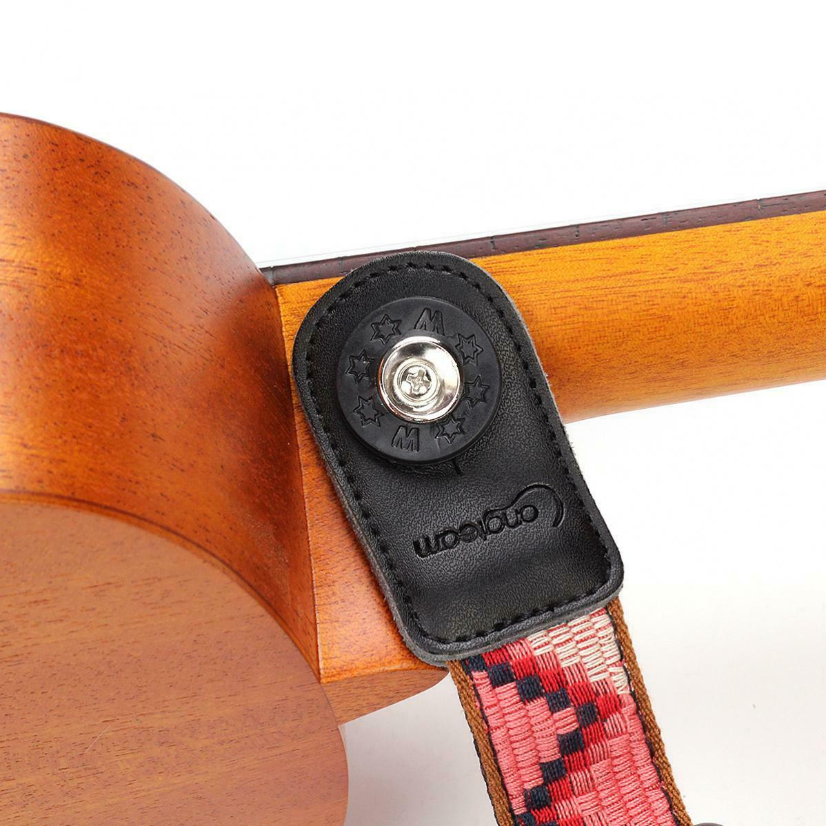 2pcs Non Slip Guitar Strap Buckles Ukulele Anti Falling Rubber Cushion Strap