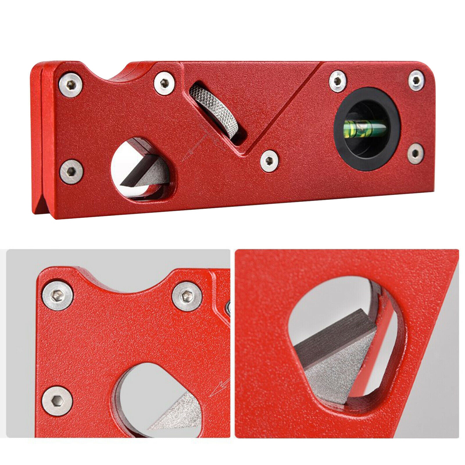 Woodworking Hand Plane Manual Ajdustable Chamfer Planer Edge Smoothing Red