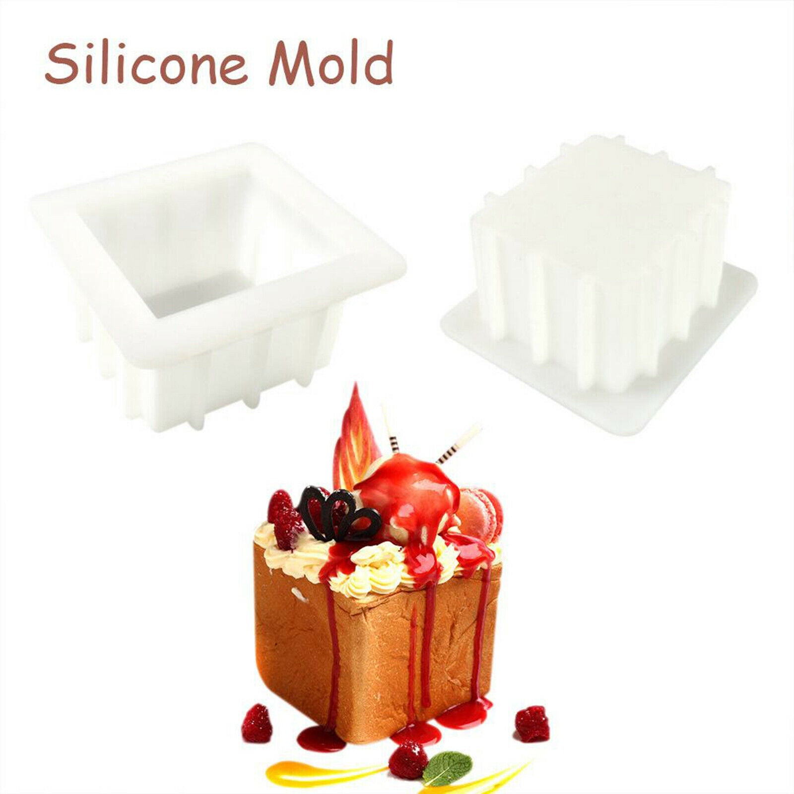 500ml Durable Soap Mold Silicone Cake Bread Mould Jelly Baking 18oz Moulds
