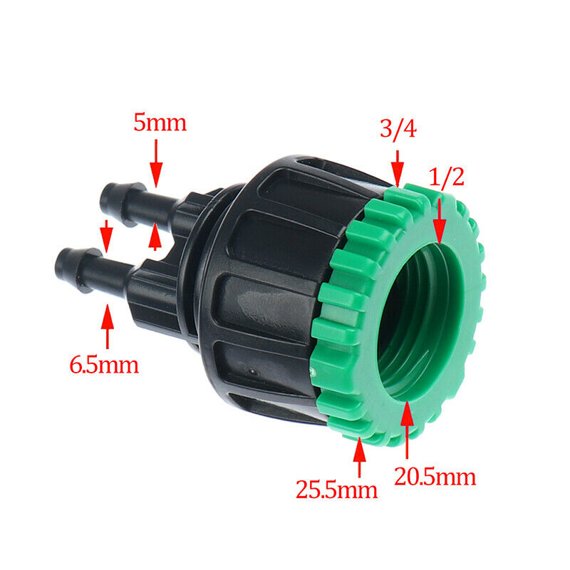 Garden hose 1/4" to 1/2" 3/4" Female Y connector irrigation 4/7 hose adapter