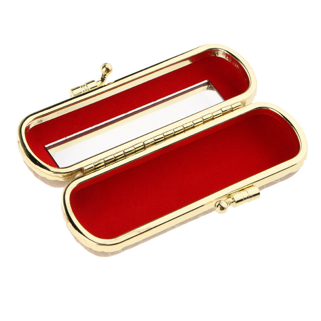2Pcs PU Leather Lipstick Lip Gloss Storage Case Makeup Holder Box Portable