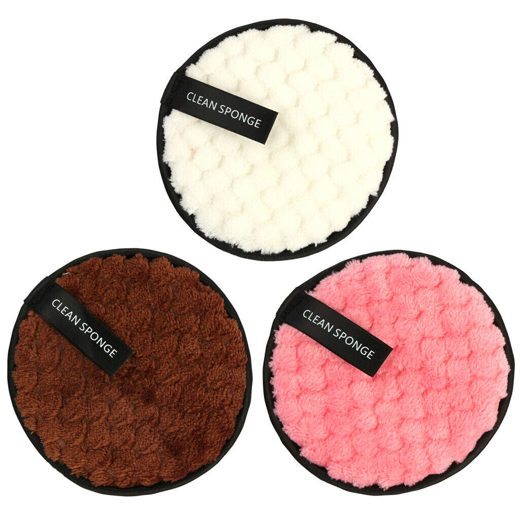 3pcs Face Cleaner Facial Wash Sponge Pads Cosmetic Makeup Remover Puff 12cm