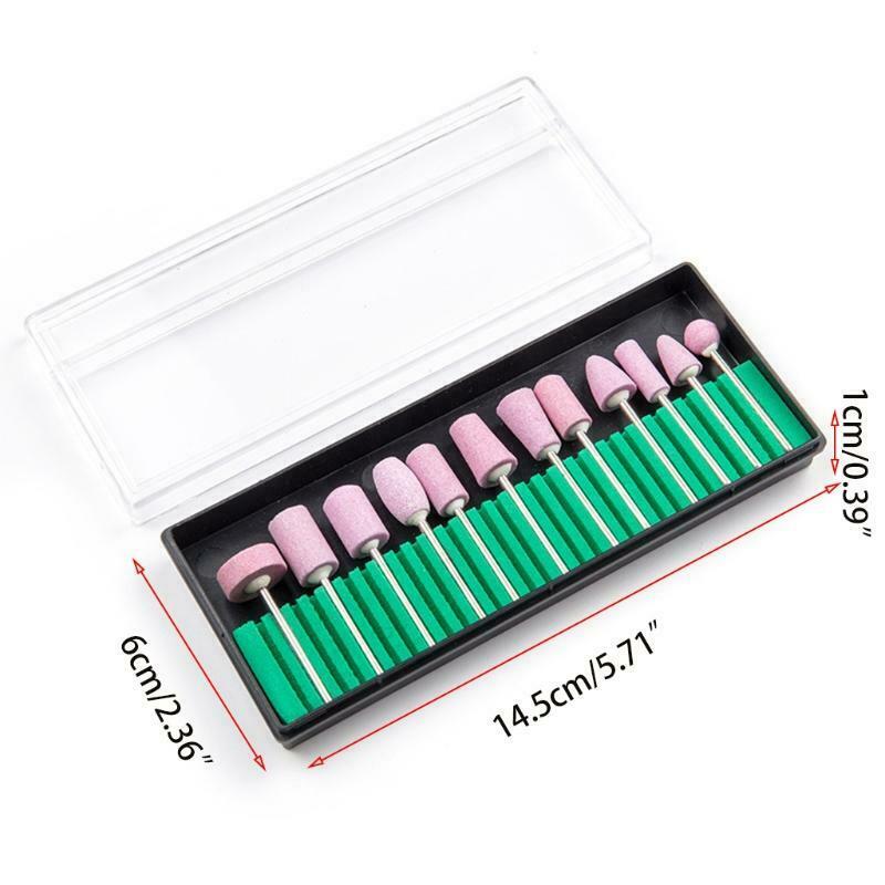 Quartz Milling Head Replacement Electric Grinding Cutters Nail Art with BOX