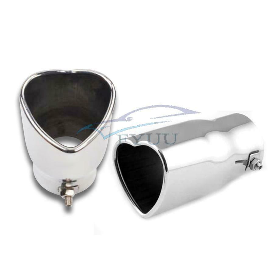 Universal Car Heart Shaped Straight Tip Exhaust Pipe Muffler Creative Gift 63mm