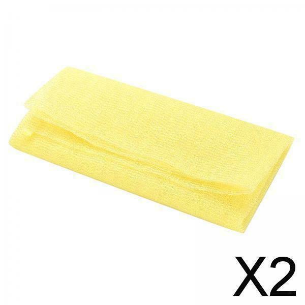 2X 1pc Nylon Extra Long Bath Towel Household Washing Cleaning Massage yellow