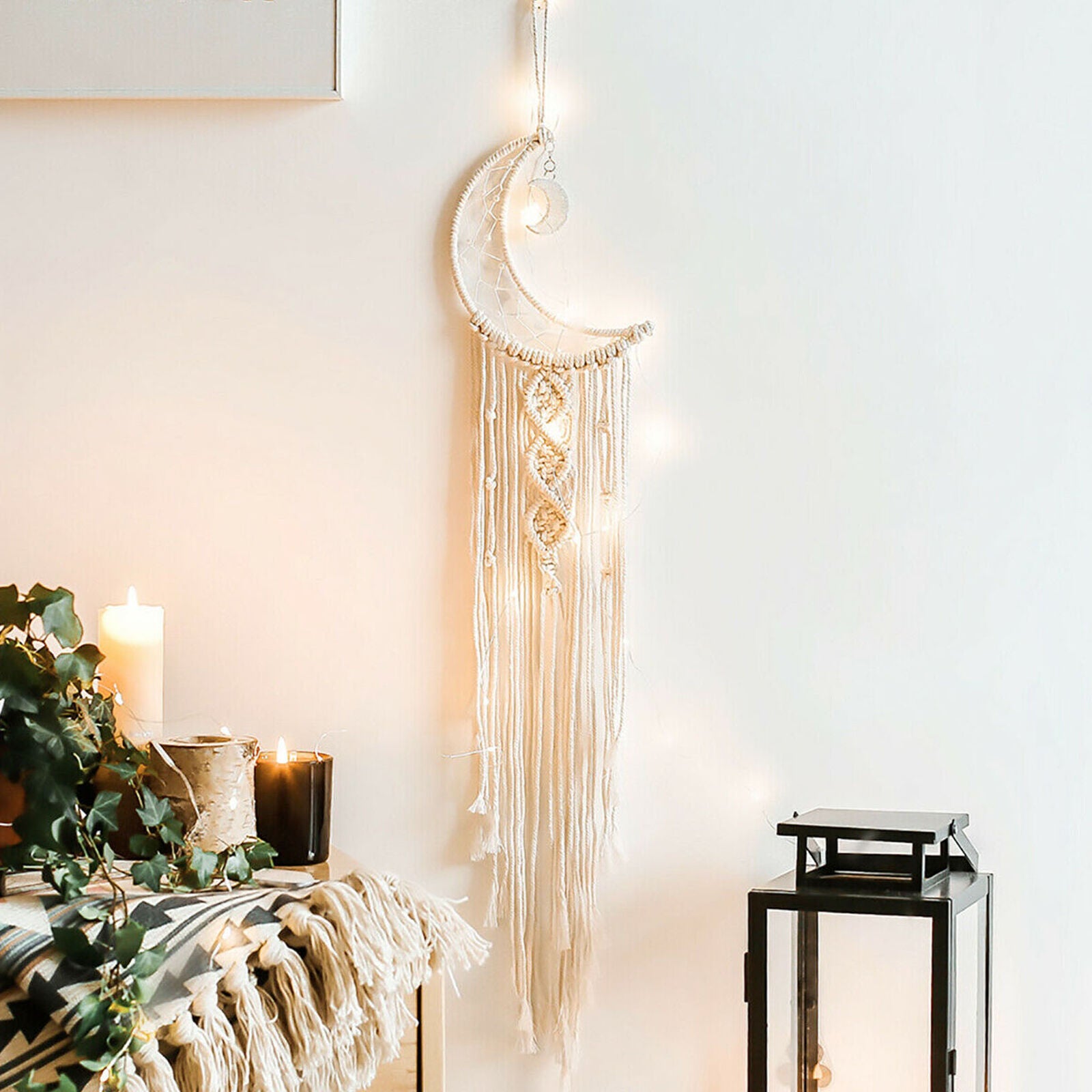 Macrame Wall Hanging Tapestry Hand-Woven Cotton Bohemian Retro Home Decor