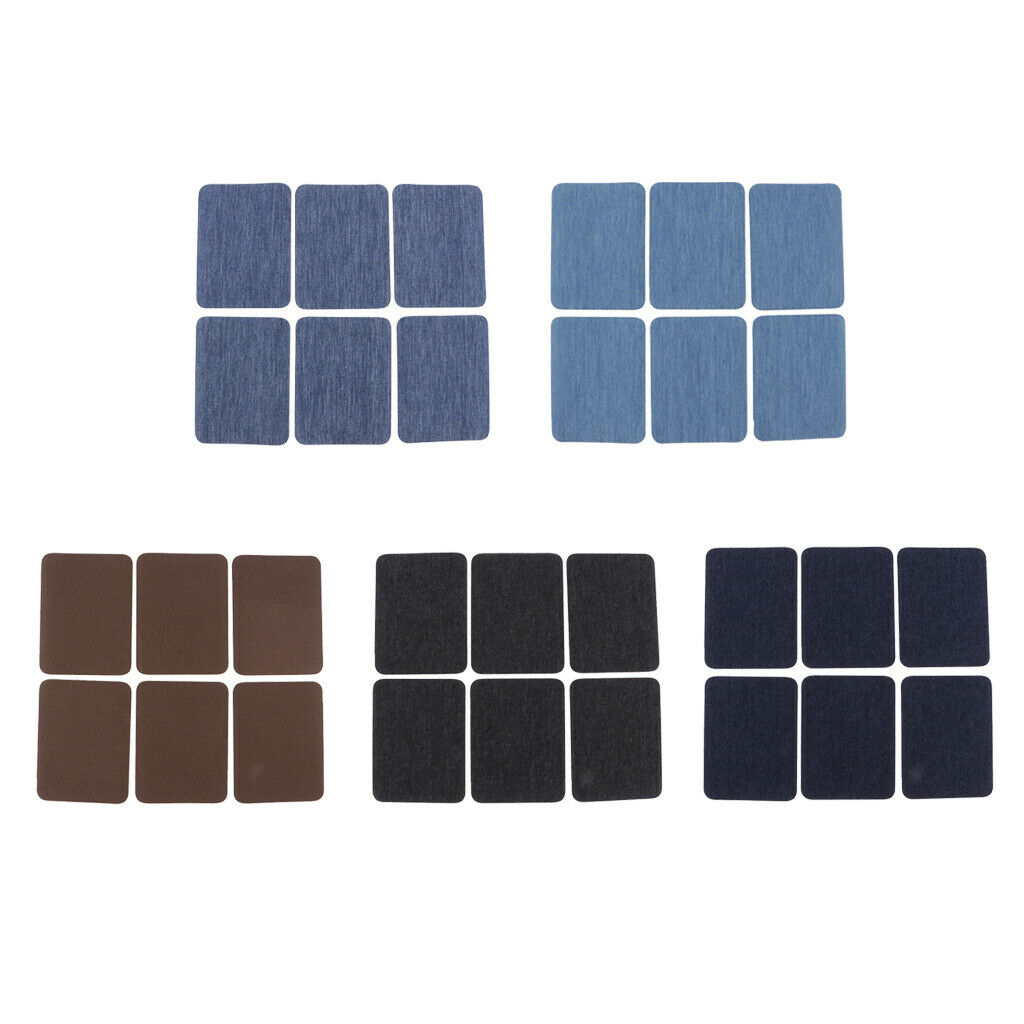 6x Iron On Cloth Denim Patches for Crafts Bag Pants Shirt Clothing Sewing