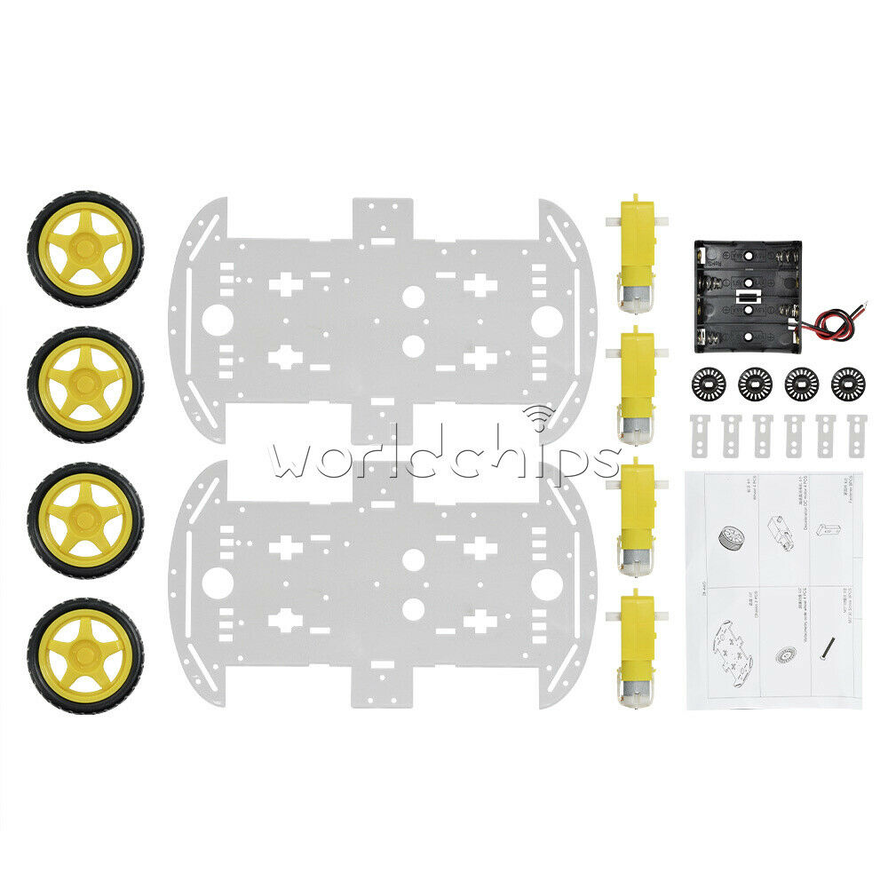 4WD Robot Smart Car Chassis Kits car with Speed Encoder for Arduino M26 Top