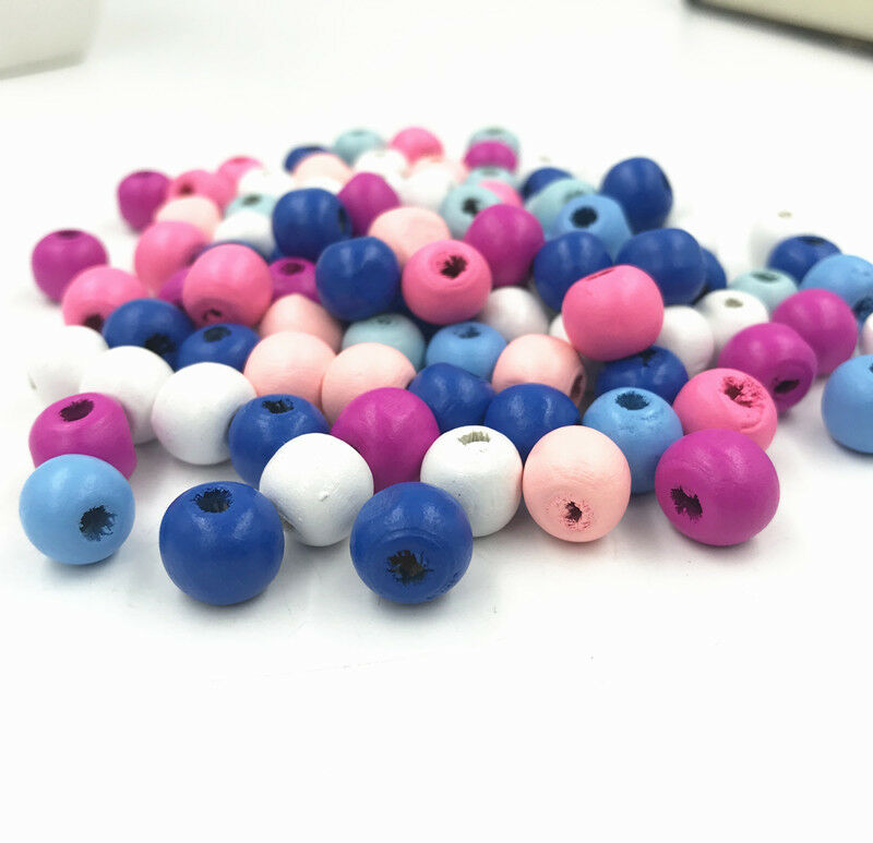 200pcs Wooden beads Round Ball Spacer Wood Bead Kid's Jewelry Accessories 8mm
