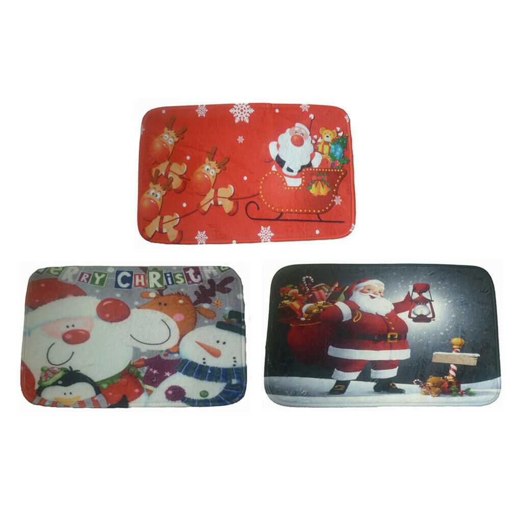 Christmas Door Mat Entrance Doormats Kitchen Area Floor Rug Bedside Mat Red