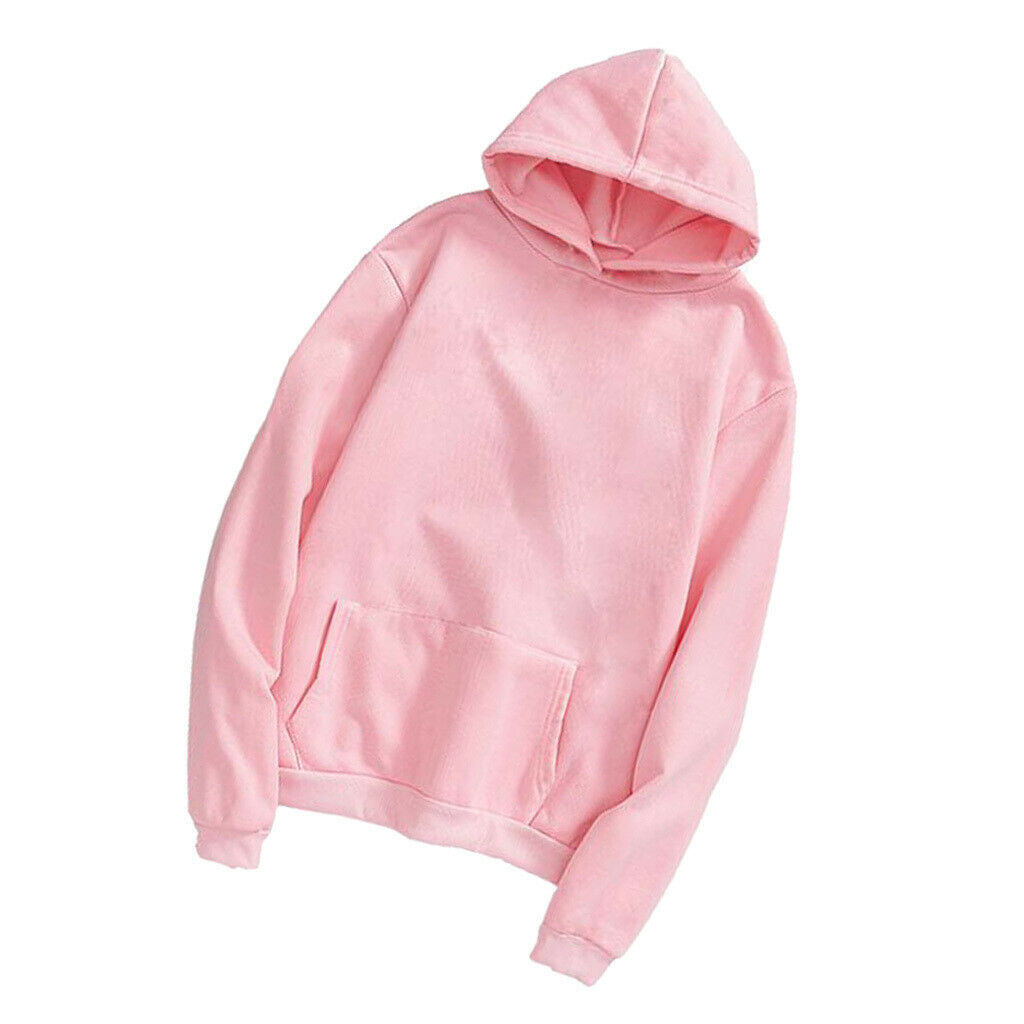 Women Mens Hooded Fleece Sweatshirt Casual Basic Pullover Sweatshirt M