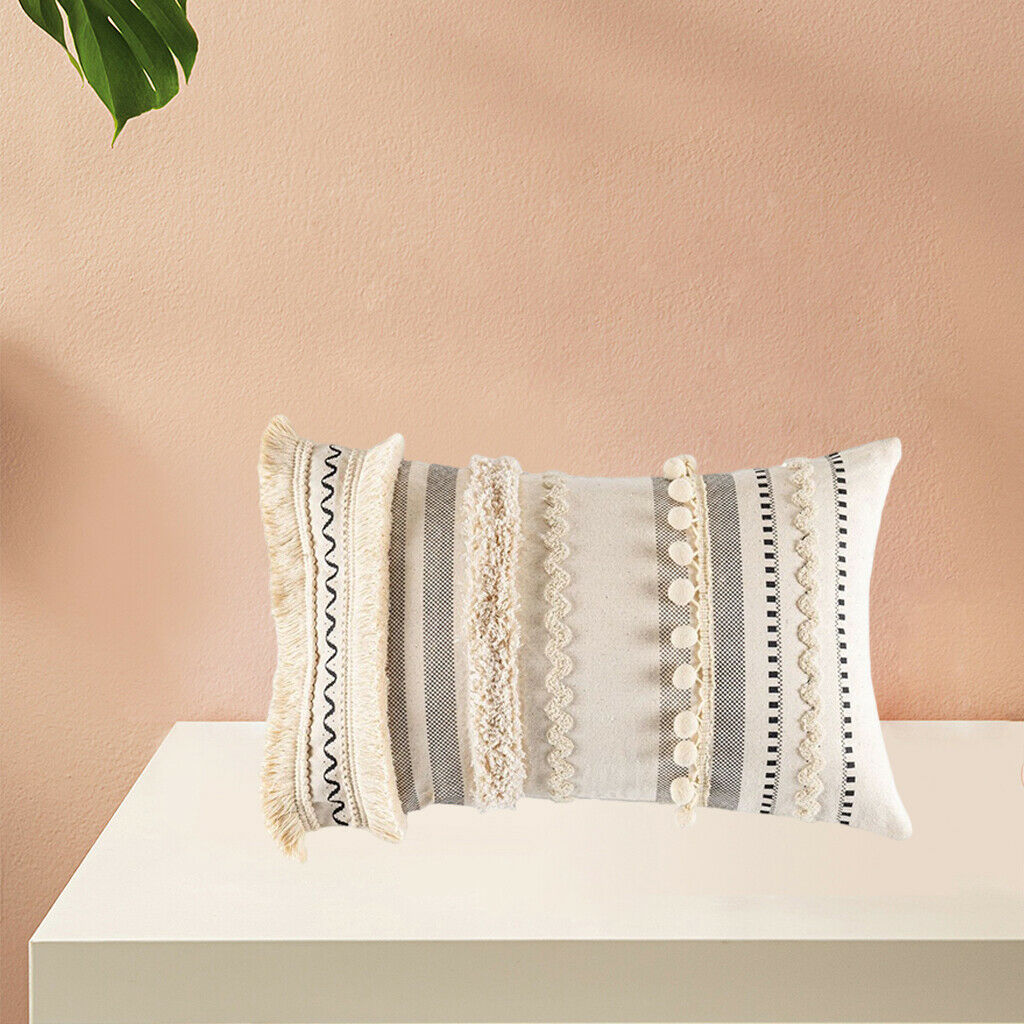 2pcs Moroccan Boho Throw Pillow Cover Cotton Woven Decorative Pillow Case