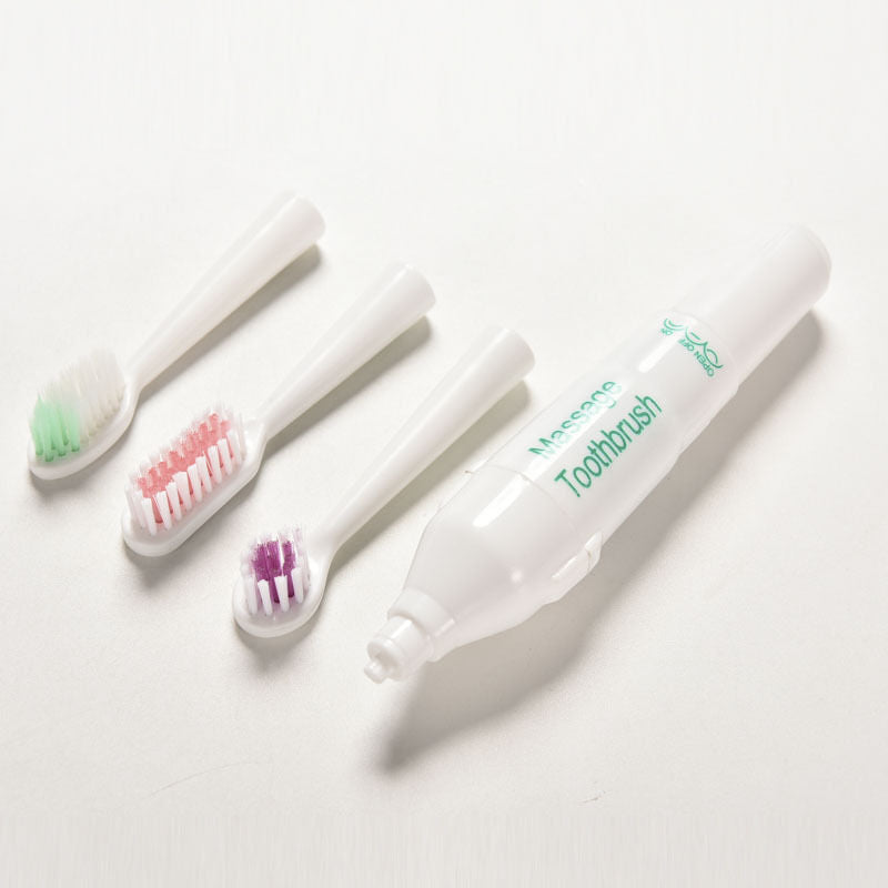 1X New 19*3cm Electric Vibrate Massages Massagers Toothbrush with 3 Brush .l8