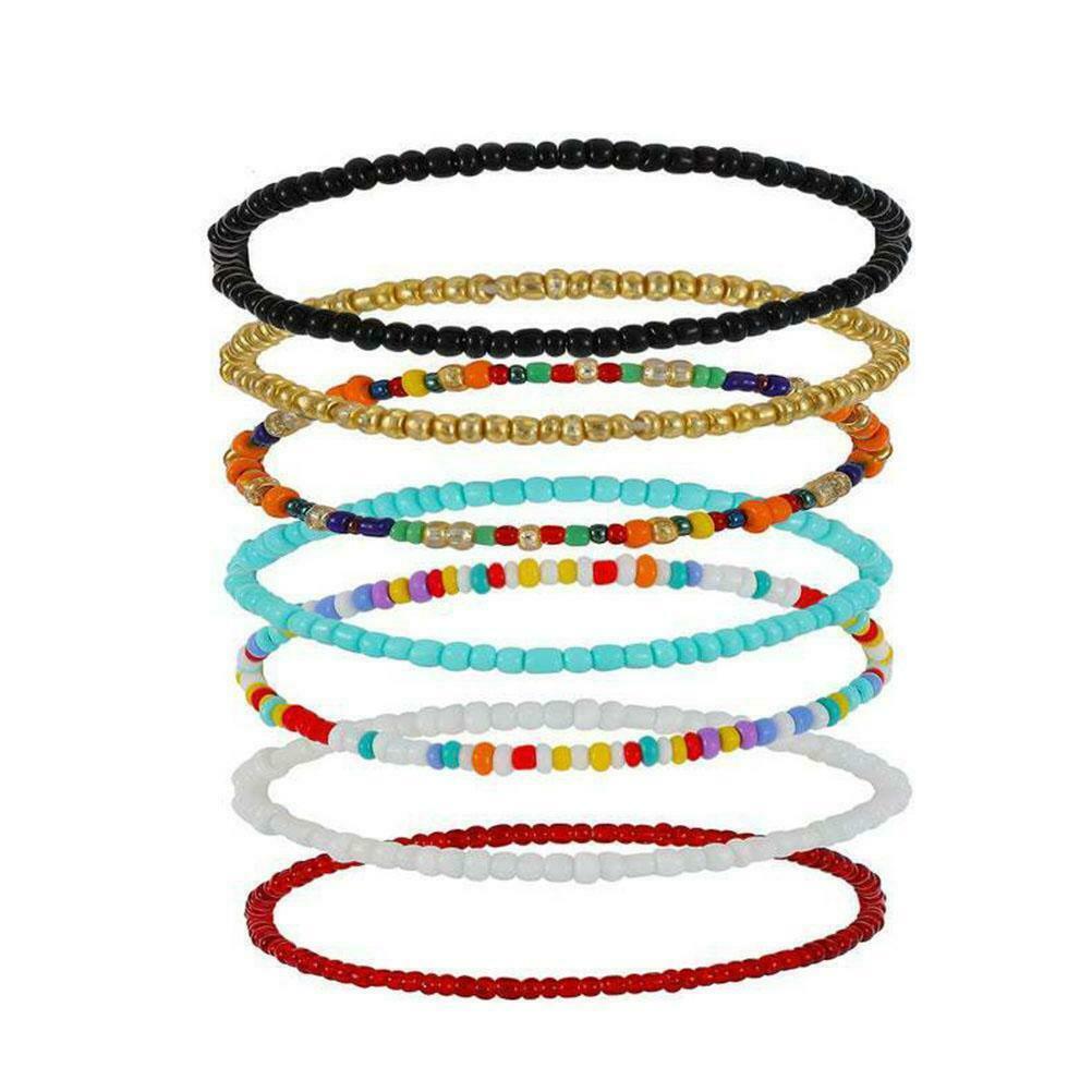 Boho Handmade Beads Multilayered Colorful Women Foot and Hand Chain Jewelry