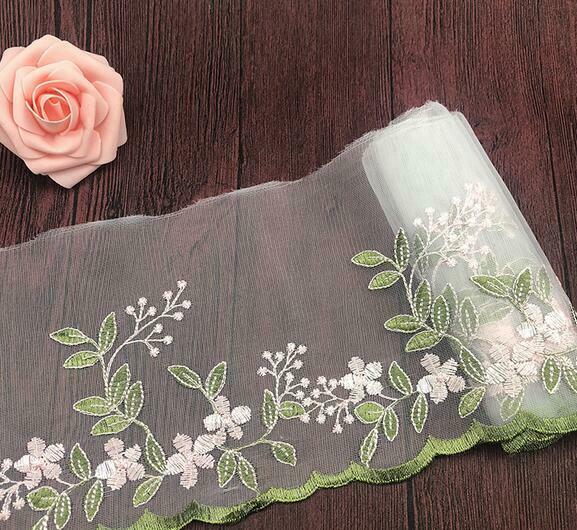1 yard hand embroidery flower lace DIY wedding dress sewing accessories 220MM