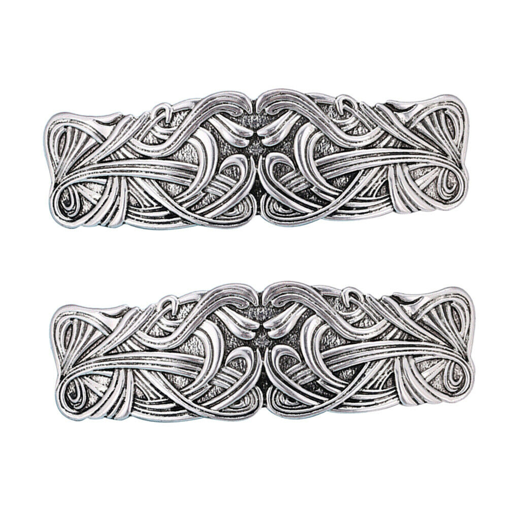 2pcs Viking Celtic Hair Clip Female Hand Crafted Floral Barrette Hairpin