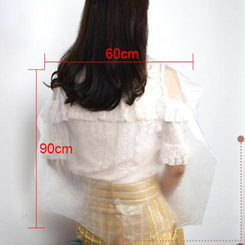 100x PE Disposable Hair Cutting Cape Gown Salon Barber Capes Gowns Hairdressing