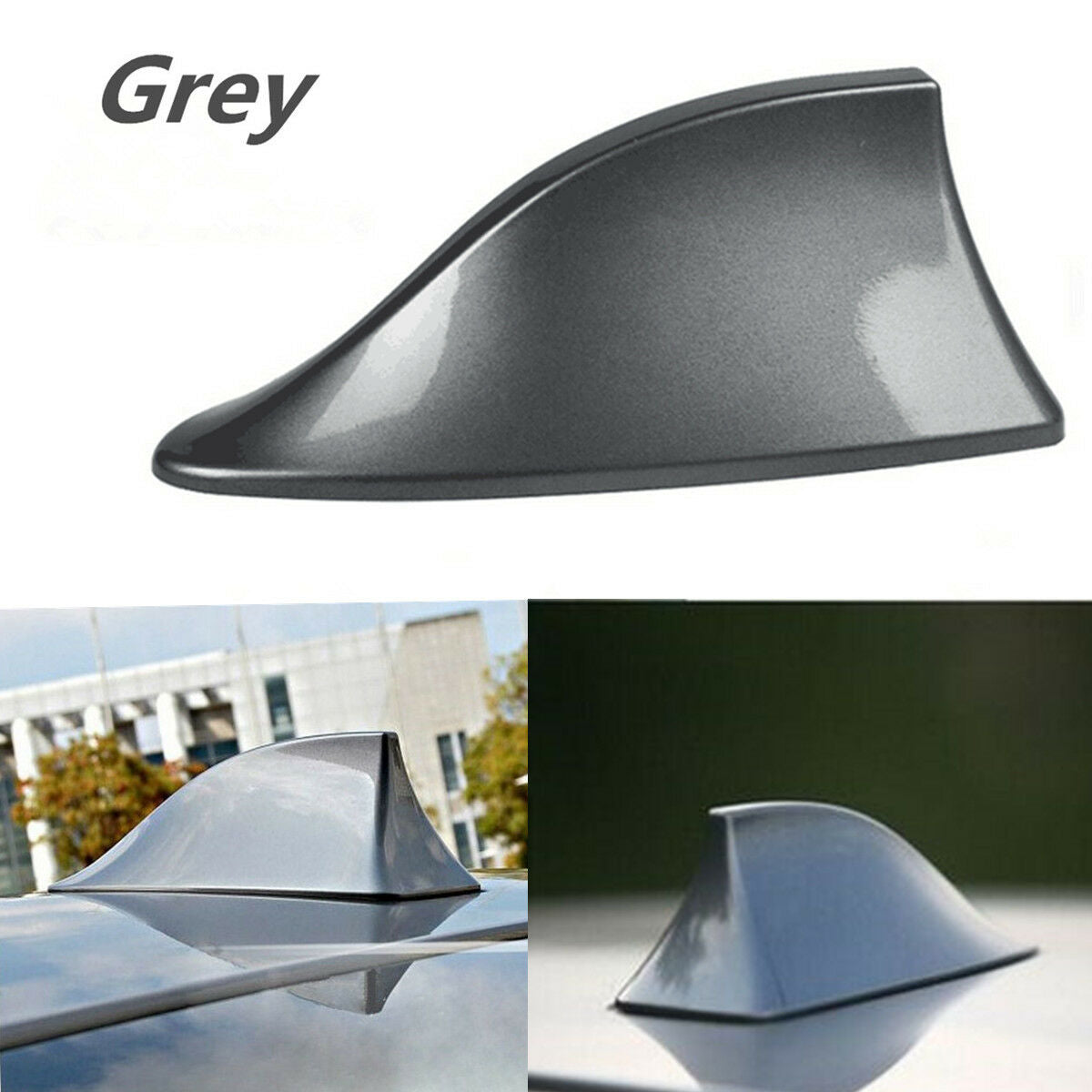 Universal Auto Car Top Roof Radio AM/FM RV Signal Shark Fin Aerial Antenna Grey